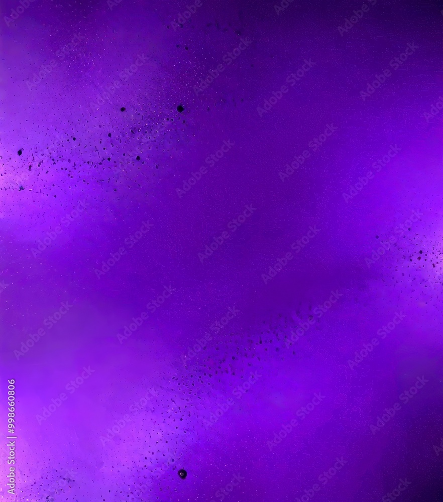 Poster a gradient purple background with small black dots scattered across it, creating a speckled effect