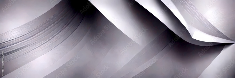 Poster abstract featuring curved lines and a gradient of gray and white colors