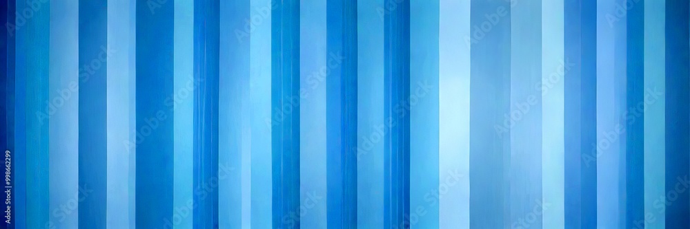 Poster a repeating pattern of vertical blue and white stripes, creating a visually striking and abstract ba
