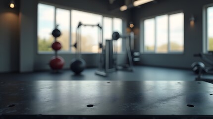 Empty Gym Bench with Blurred Background