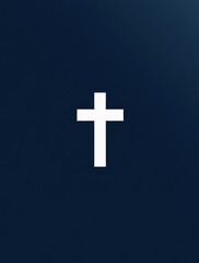 Fototapeta premium a simple navy blue and white cross symbol, elegantly positioned against a solid background. 