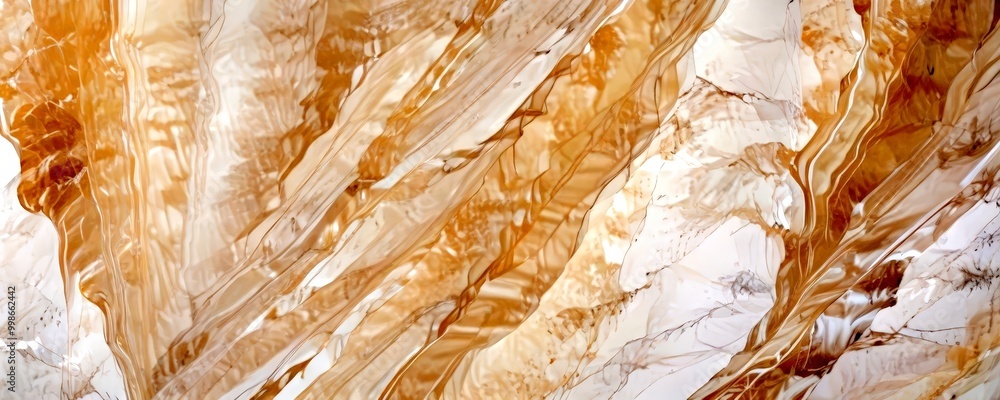 Poster a close-up view marble surface with a textured, marbled pattern in shades of brown and beige