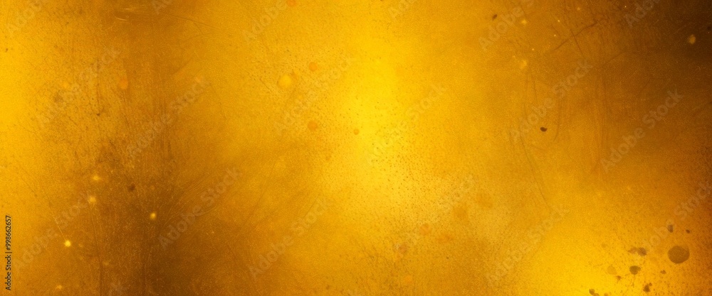 Poster a textured, golden-yellow background with small, irregularly shaped dots scattered throughout, creat
