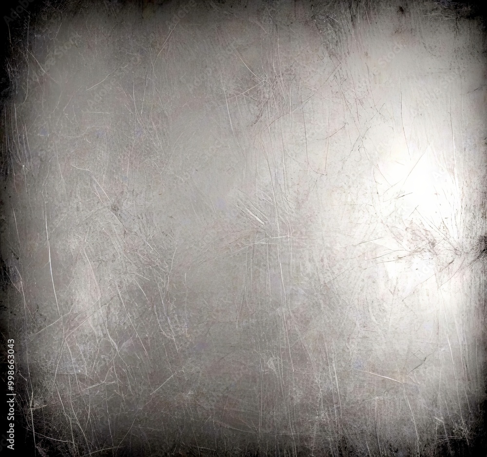 Poster a textured gray background with visible scratches and marks, creating a rough, aged appearance