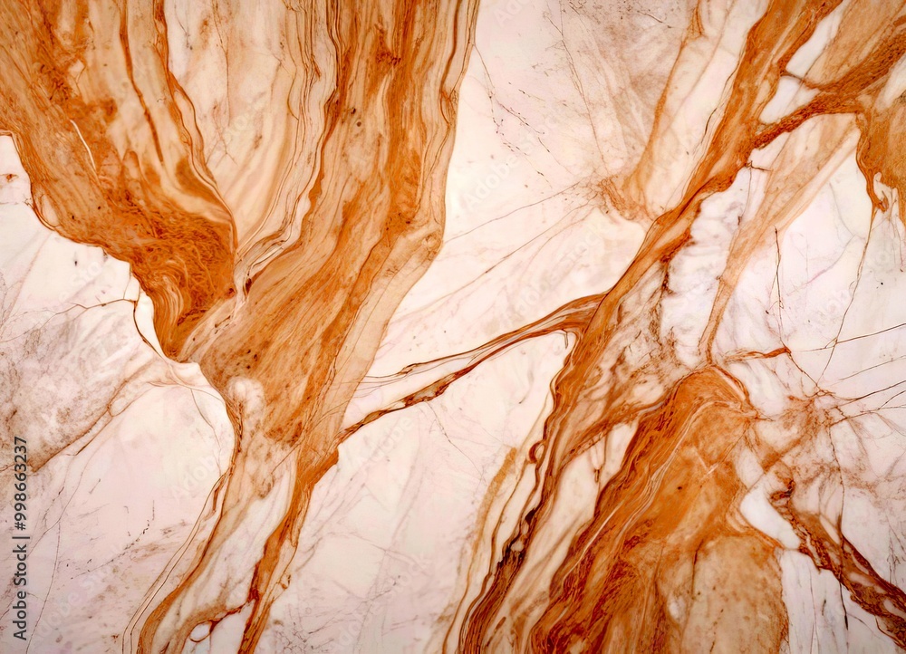 Fototapete a close-up view marble surface with a marble-like pattern of light and dark brown marble-like swirls