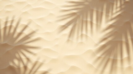 Palm Leaf Shadows on Sandy Beach