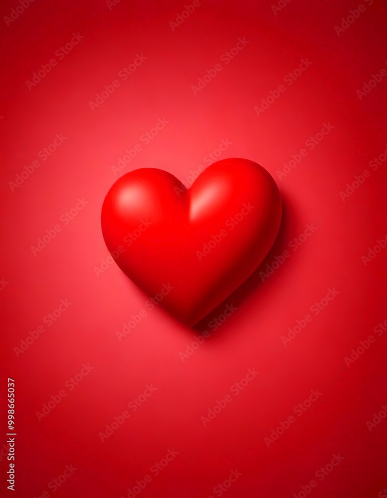 Aufkleber a red heart-shaped object is centered against a solid red background