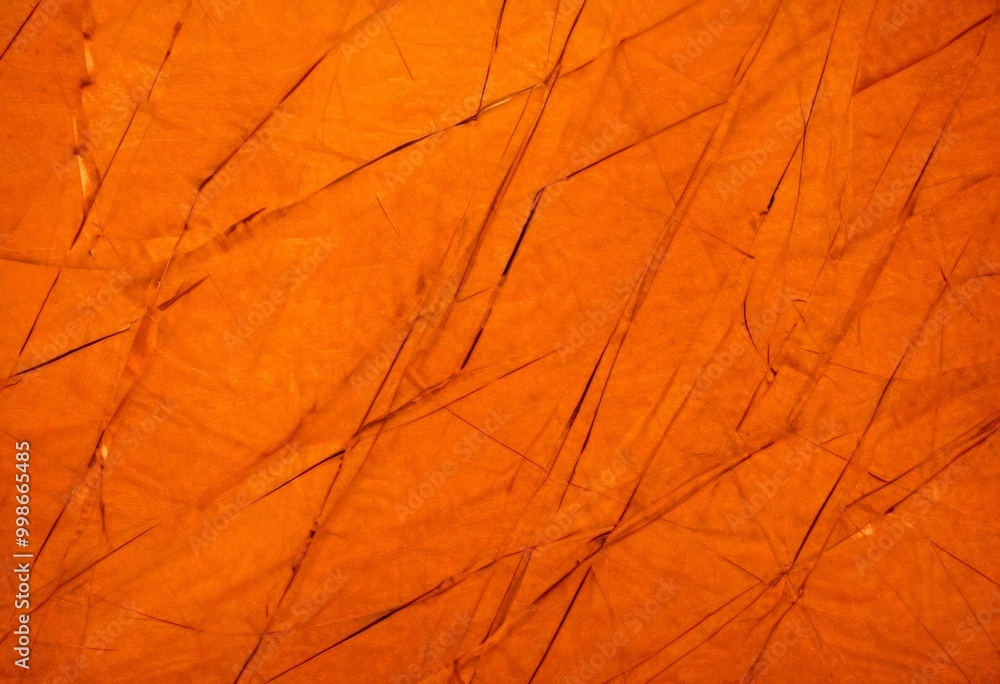 Aufkleber a close-up view crumpled orange paper surface with a textured, criss-cross pattern