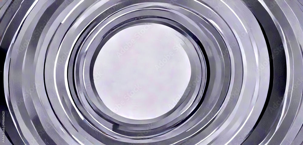 Aufkleber a circular pattern with concentric circles of varying sizes, creating a sense of depth and movement The background is a solid gray color, which contrasts with the white center