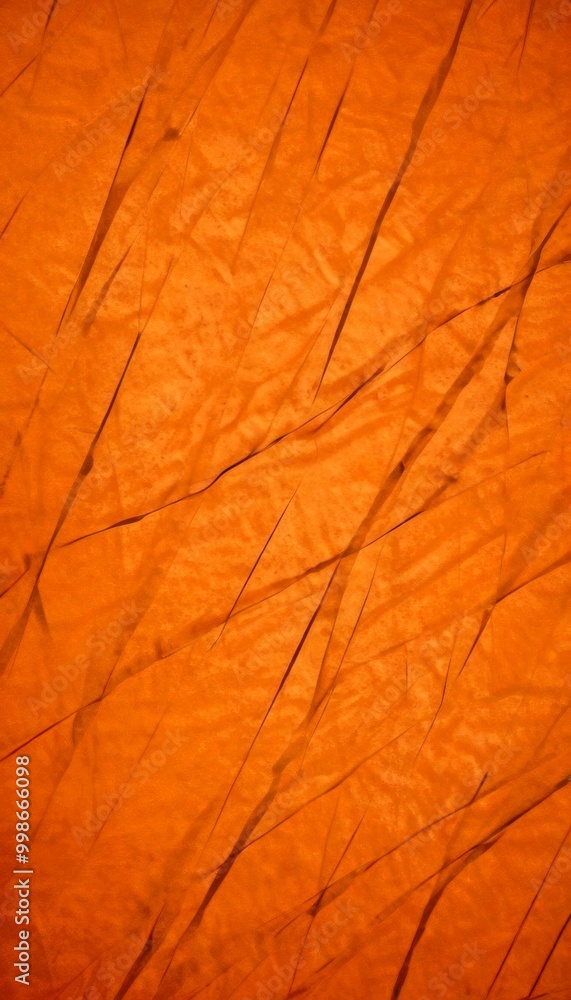 Aufkleber a close-up view textured orange surface with diagonal lines and cracks, creating a sense of depth and movement