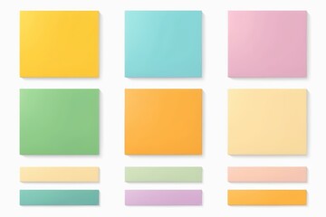 a close up of a bunch of sticky notes on a white surface