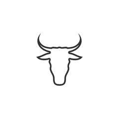 Bull Head line icon isolated on transparent background