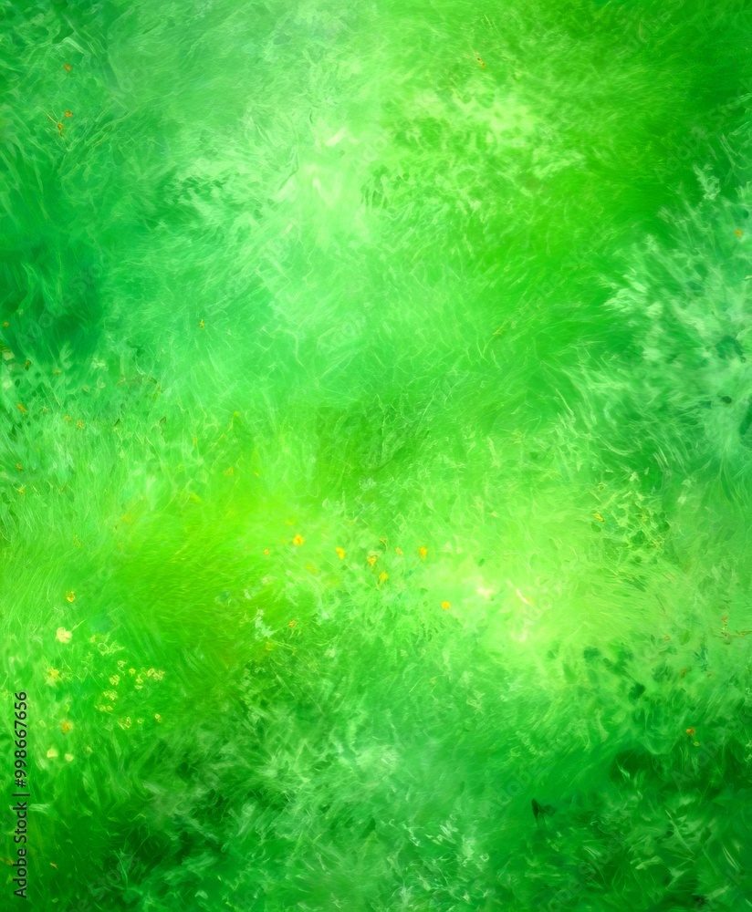 Poster a textured green background with small orange dots scattered throughout, creating a sense of depth a