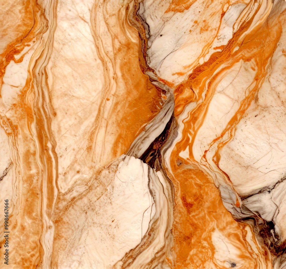 Poster a close-up view marble surface with a swirling pattern of light and dark brown hues, creating a sense of movement and texture