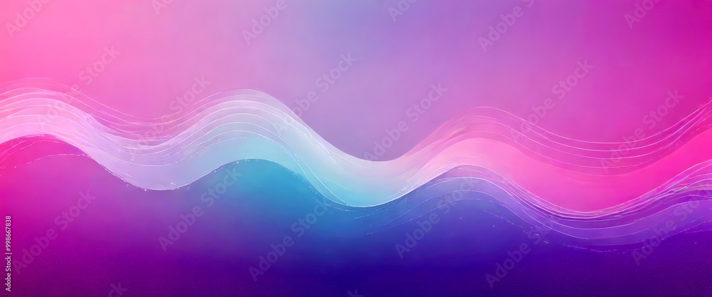 Poster a gradient background with a purple and pink color scheme, featuring wavy lines and a subtle gradient effect