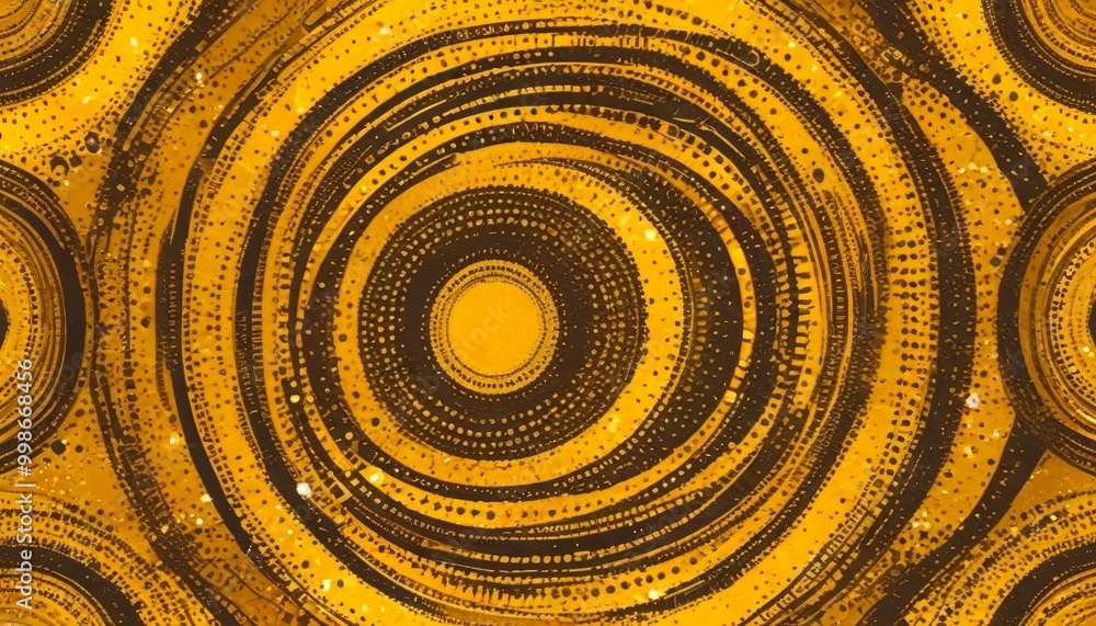 Fototapete a repeating pattern of concentric circles in varying shades of brown and black, creating a visually 