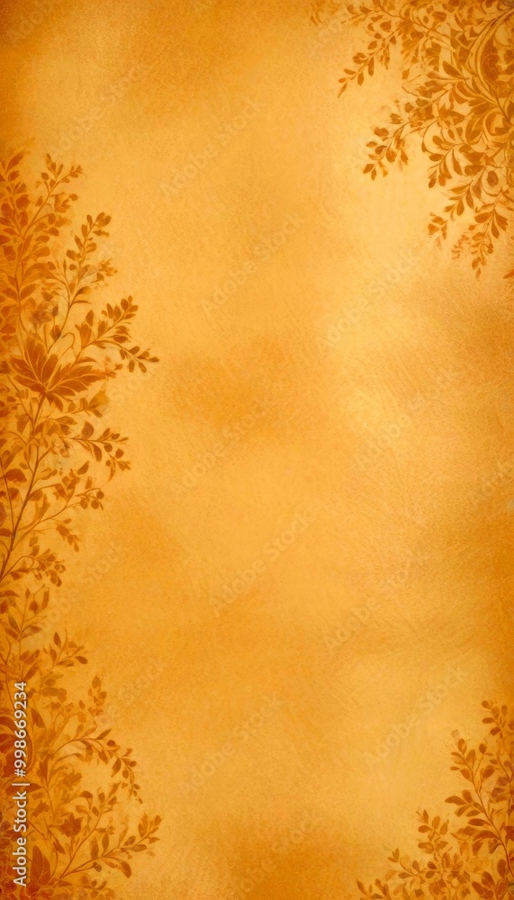 Poster a beige background with a floral pattern on the left side, creating a decorative border the floral d