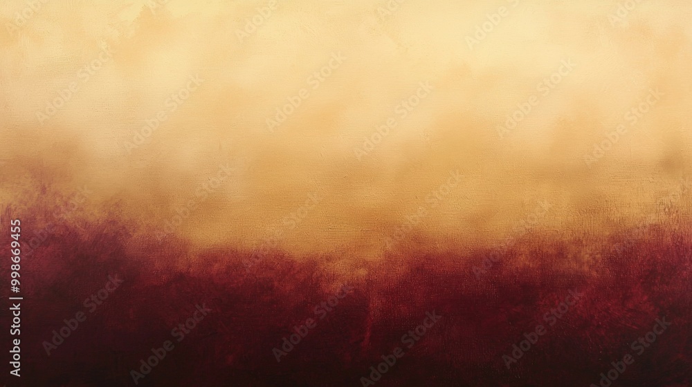 Poster Abstract painted background fading from yellow to dark red, featuring a textured surface. Perfect for design projects that require a touch of elegance and sophistication