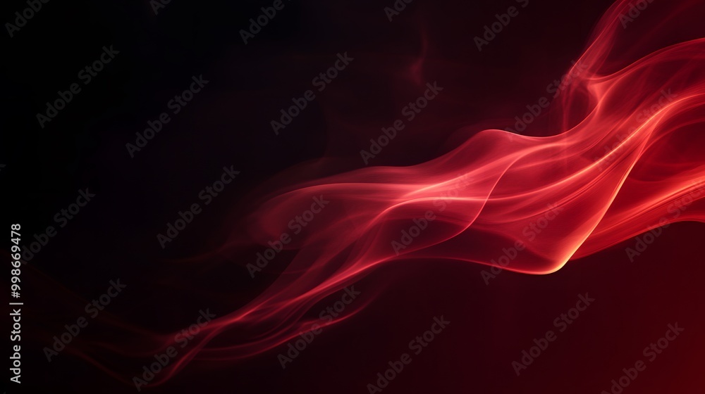 Poster a captivating blend of red and black smoke swirls, creating a dramatic and dynamic visual effect.