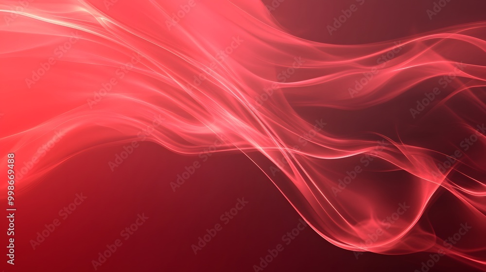 Poster a vibrant, flowing red abstract design with smooth gradients and soft curves, creating a sense of mo