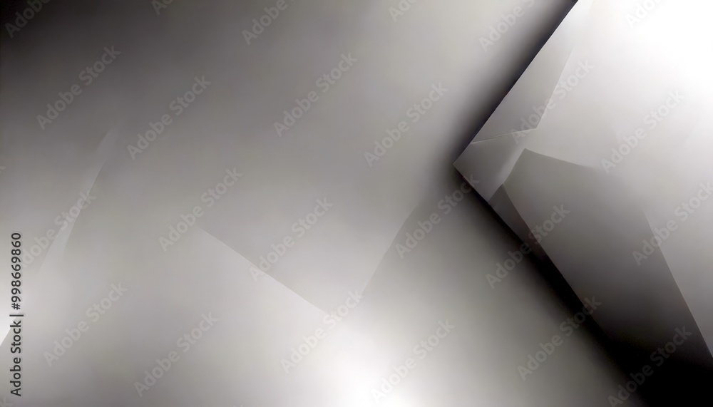 Poster abstract background with a gradient of gray and white, featuring a diagonal line and a triangular sh