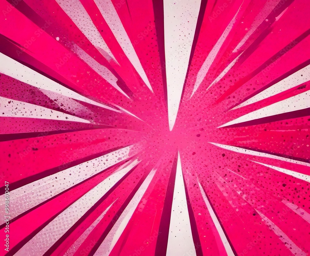 Leinwandbilder a vibrant abstract background with a radial pattern of pink and white lines radiating outwards from a central point The lines are dotted with small black dots, adding a