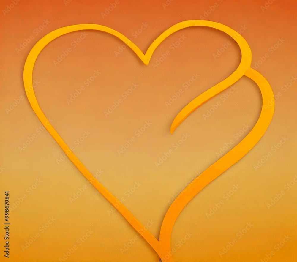 Poster two overlapping orange hearts form a heart shape against a gradient background