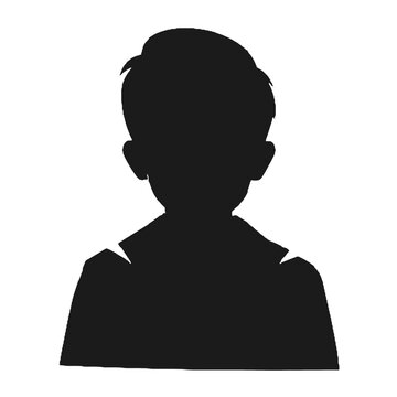 recommend clip art: kid wearing glasses and tie  silhouette vector illustration