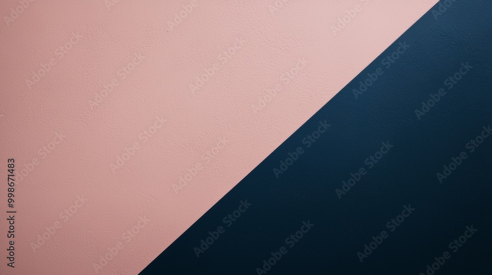 Poster minimalist background featuring a diagonal line dividing a pink surface from a blue one, creating a 