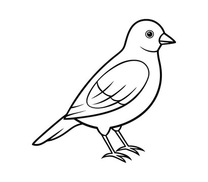recommend clip art: Black and white Bird line art vector on white background