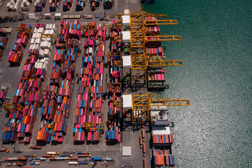 Aerial View of Cargo Ship at Dock