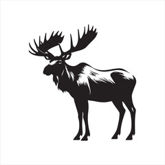 deer silhouette vector illustration, 