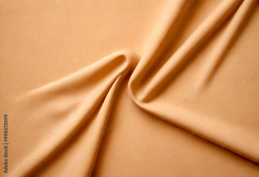 Poster a close-up view fabric with a soft, beige-colored texture The fabric is folded and twisted in a way that creates a sense of movement and dynamism The background is a