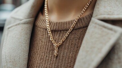 Elegant chunky sculptural necklace for fashion and style enthusiasts