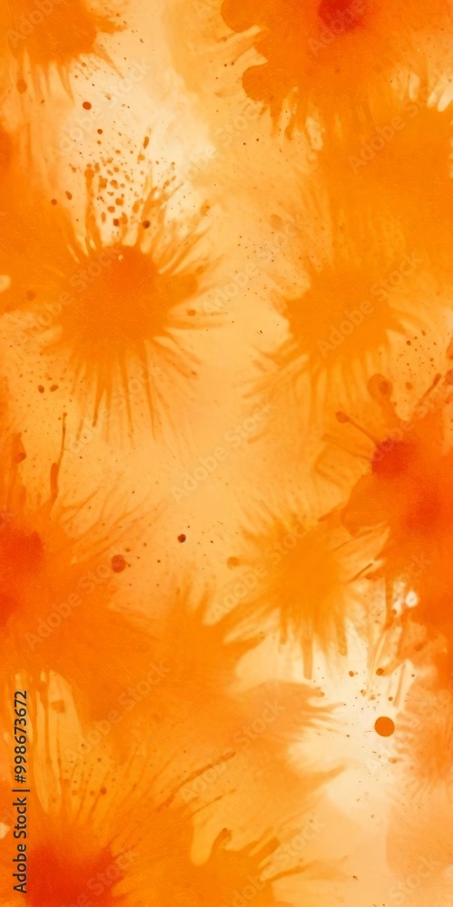 Fototapete a vibrant abstract pattern of orange and yellow splashes and splotches, creating a dynamic and energ