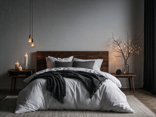 bed in hotel room