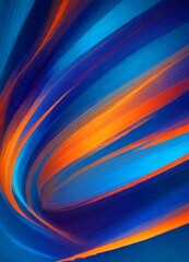 Naklejka premium a vibrant abstract composition of curved lines in various shades of blue, orange, and purple, creating a dynamic and visually striking effect