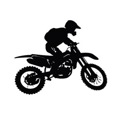 Extreme motocross championship silhouette vector illustration