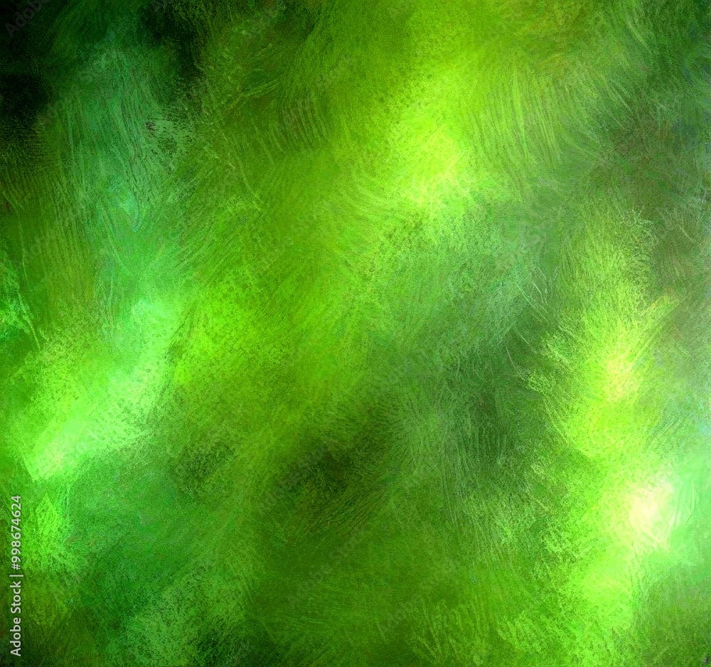 Poster a textured, abstract green background with a gradient effect, resembling a painting or a digital art