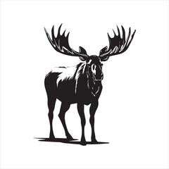 deer silhouette vector illustration, 