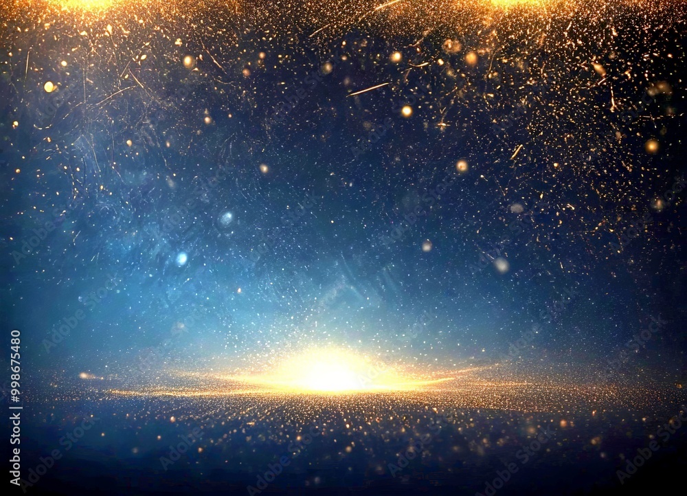 Poster a serene night sky with a starry expanse and a glowing horizon line the sky is dark, with scattered 