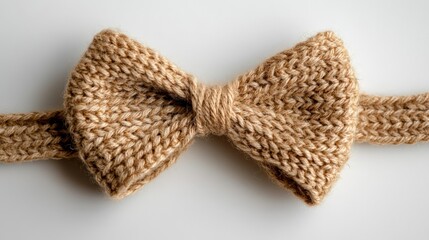 Minimalist bow crochet on neutral background for elegant décor or craft projects