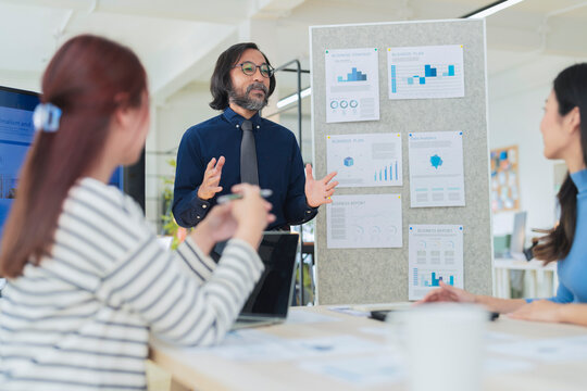 business brainstrom meeting discuss on concept net zero waste in business product produce process for decrease wasting time and material business determind aiming for green environtment esg ideas