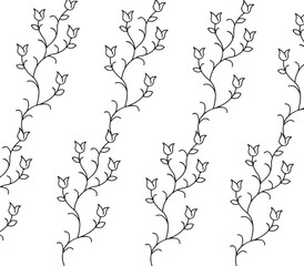set of flowers line art vector on white background 