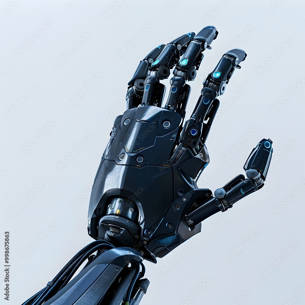 Poster advanced prosthetic hand with adaptive grip and customizable features