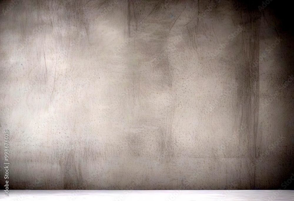 Poster a gray concrete wall with a white base, featuring vertical lines and a slightly uneven texture