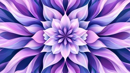 Fototapeta premium Abstract floral design with vibrant purple and blue colors, intricate petals and layered textures.