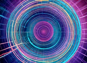 a digital illustration complex network of interconnected lines and circles, creating a visually striking and abstract pattern