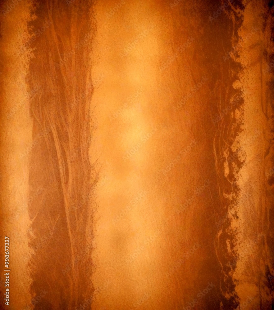 Poster a close-up view textured brown surface with vertical lines and splotches of color, creating a sense of depth and movement