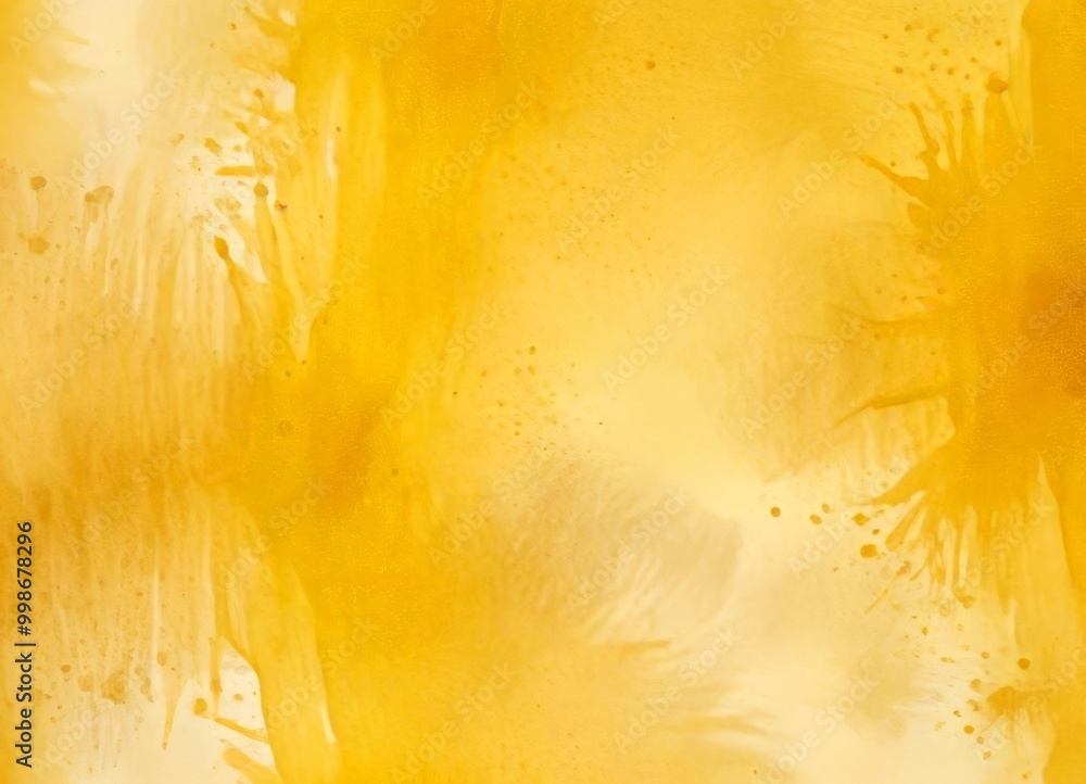 Aufkleber a textured yellow background with splashes of color and small dots, creating an abstract and dynamic visual effect